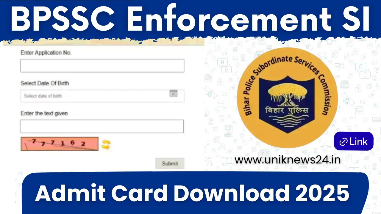 BPSSC Enforcement SI Admit Card 2025: 22 अगस्त से डाउनलोड करें, 7 सितंबर को एग्जाम! डायरेक्ट लिंक, सिलेबस, सैलरी और चयन प्रक्रिया यहां