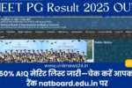 NEET PG Result 2025 OUT: 50% AIQ मेरिट लिस्ट जारी—चेक करें आपका रैंक natboard.edu.in पर