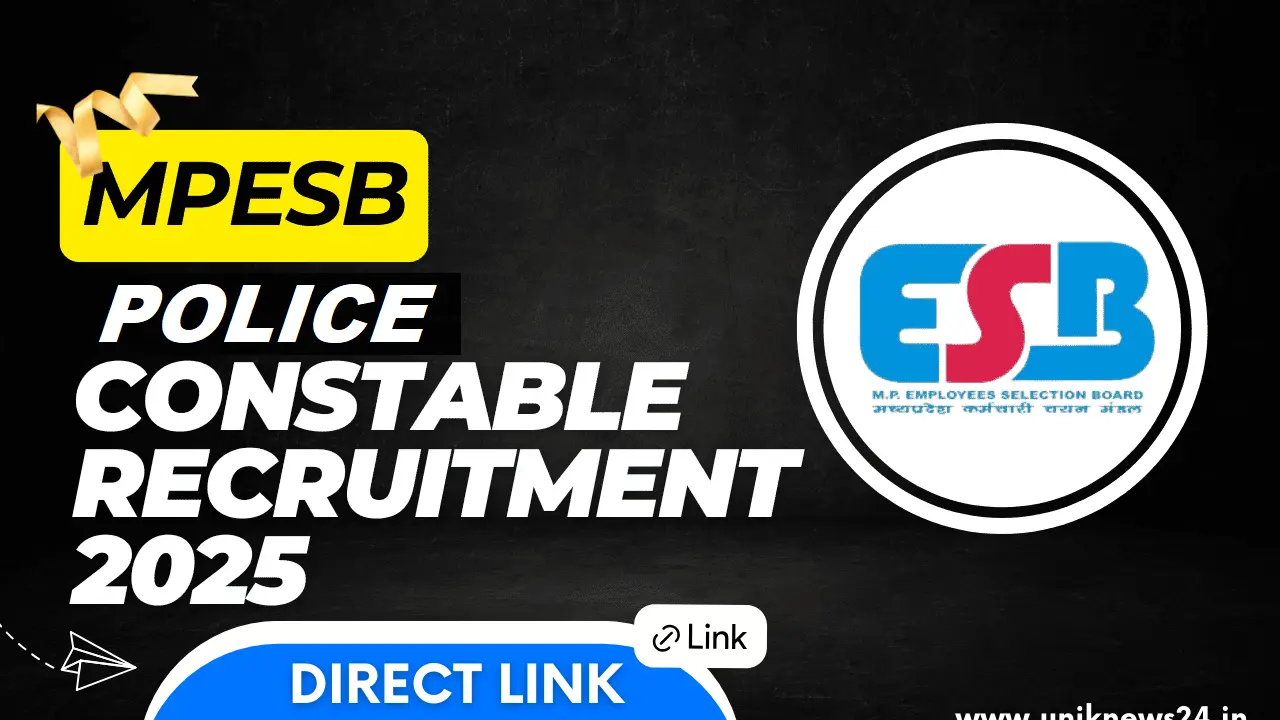 MPESB Police Constable Recruitment 2025: की 7,500 पुलिस कांस्टेबल भर्ती 2025: फॉर्म शुरू!
