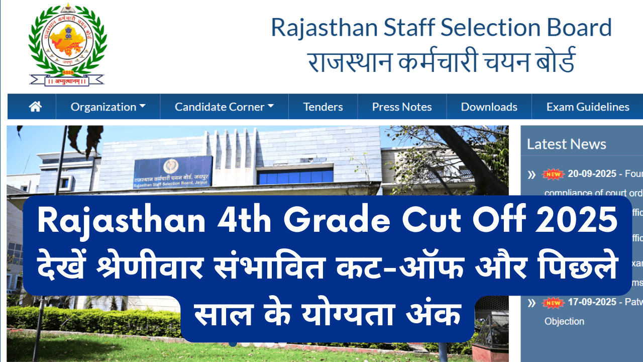 Rajasthan 4th Grade Cut Off 2025:देखें श्रेणीवार संभावित कट-ऑफ और पिछले साल के योग्यता अंक