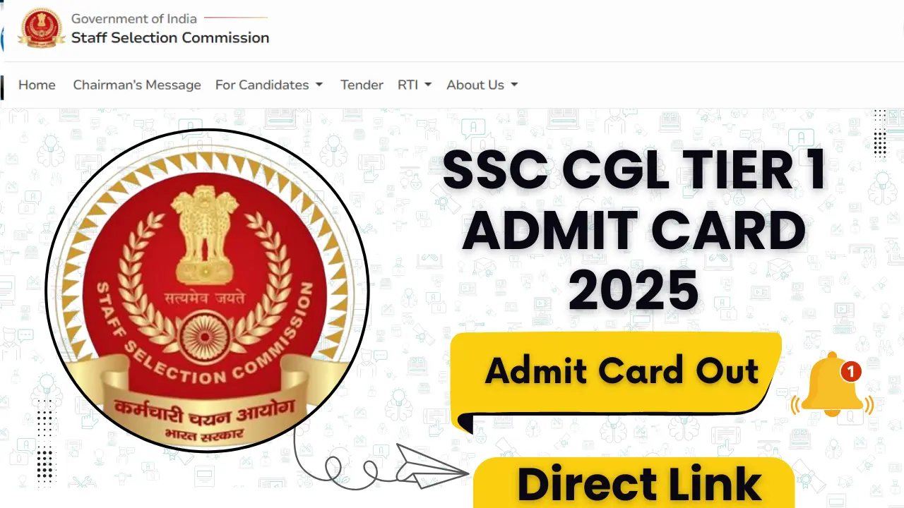 SSC CGL Tier 1 Admit Card 2025 जारी — 24 सितंबर एग्जाम के लिए डायरेक्ट लिंक, शिफ्ट टाइमिंग और सेंटर डिटेल्स यहां