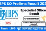 IBPS SO Prelims Result 2025: ibps.in से PDF सीधे डाउनलोड करें